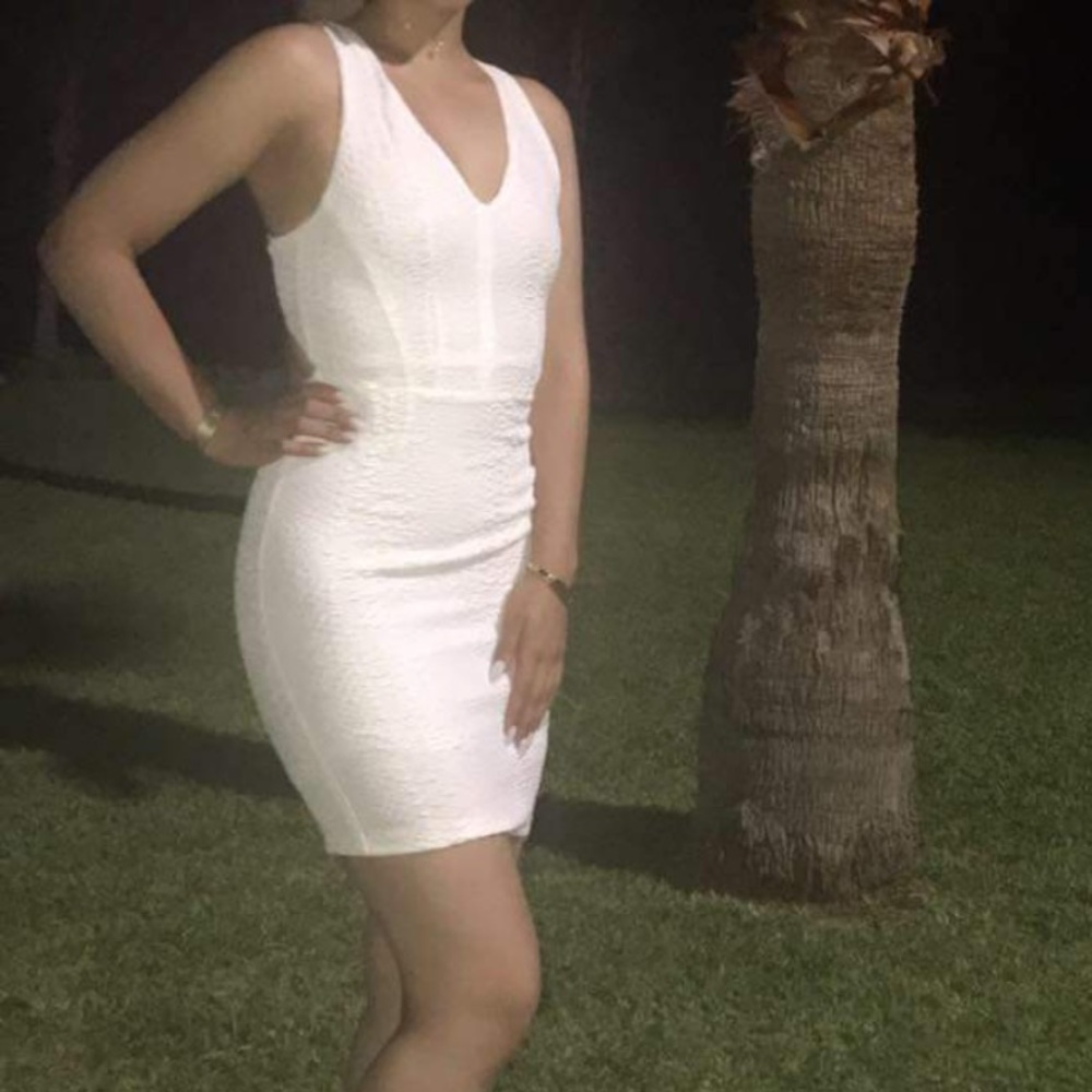 Classy white cutout dress